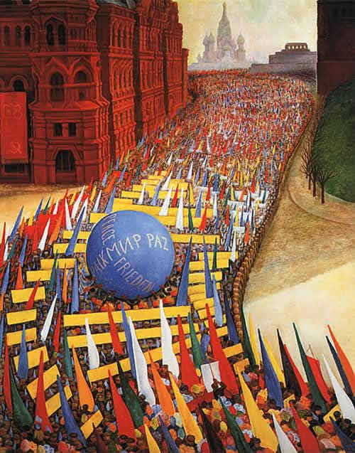 Diego Rivera Mural of protest march