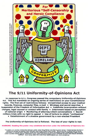 Doug Minkler's painting of Dept. of Homeland Conformity